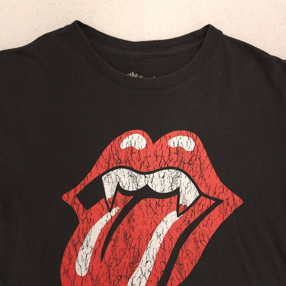 Rolling Stones Band Graphic Short Sleeve T Shirt Womens Size Large L Black Red